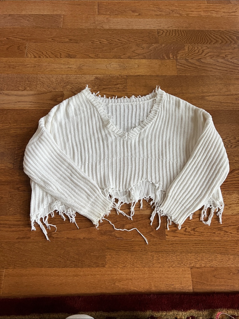 Skylar + Madison soft white Cropped Knit Sweater
